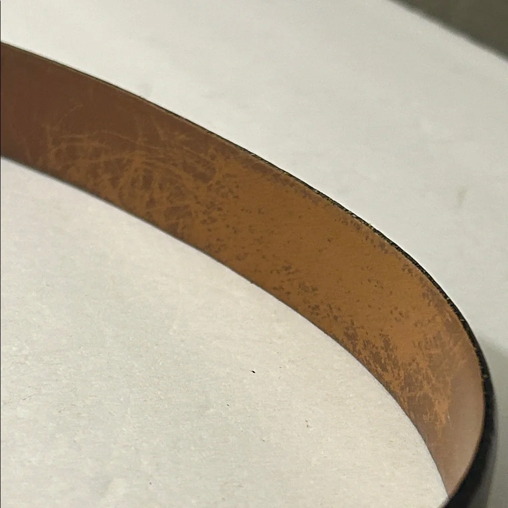 Vintage Christian Dior Brown Leather Belt with Gold Buckle
